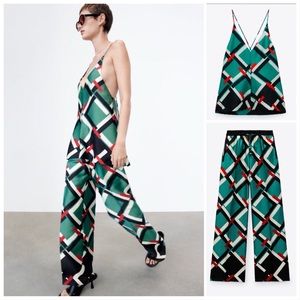 NWT ZARA 2 piece GEOMETRIC PRINT TOP and GEOMETRIC PRINT PANTS